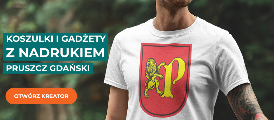 Kreator koszulek - gadżety z herbem Pruszcza Gdańskiego