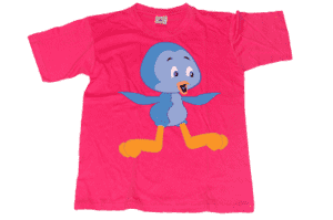 koszulka dziecięca różowa niebieski ptaszek