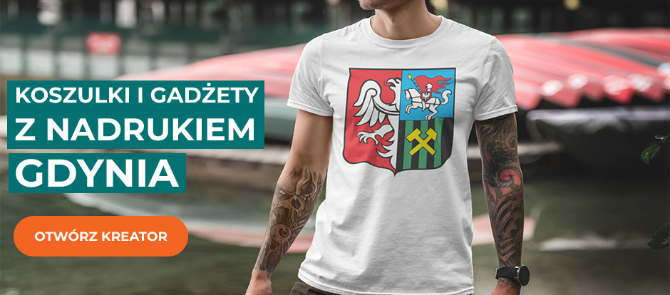 Koszulka oraz gadżety z herbem miasto Gdynia