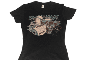 koszulka motoryzacyjna z kobietą