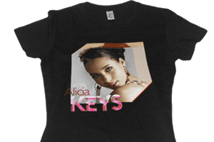 koszulka z nadrukiem czarna alicia keys
