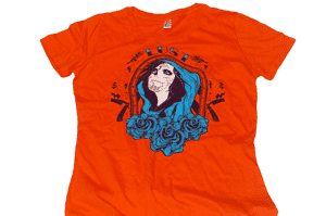 koszulka pomarańczowa niebieska kobieta
